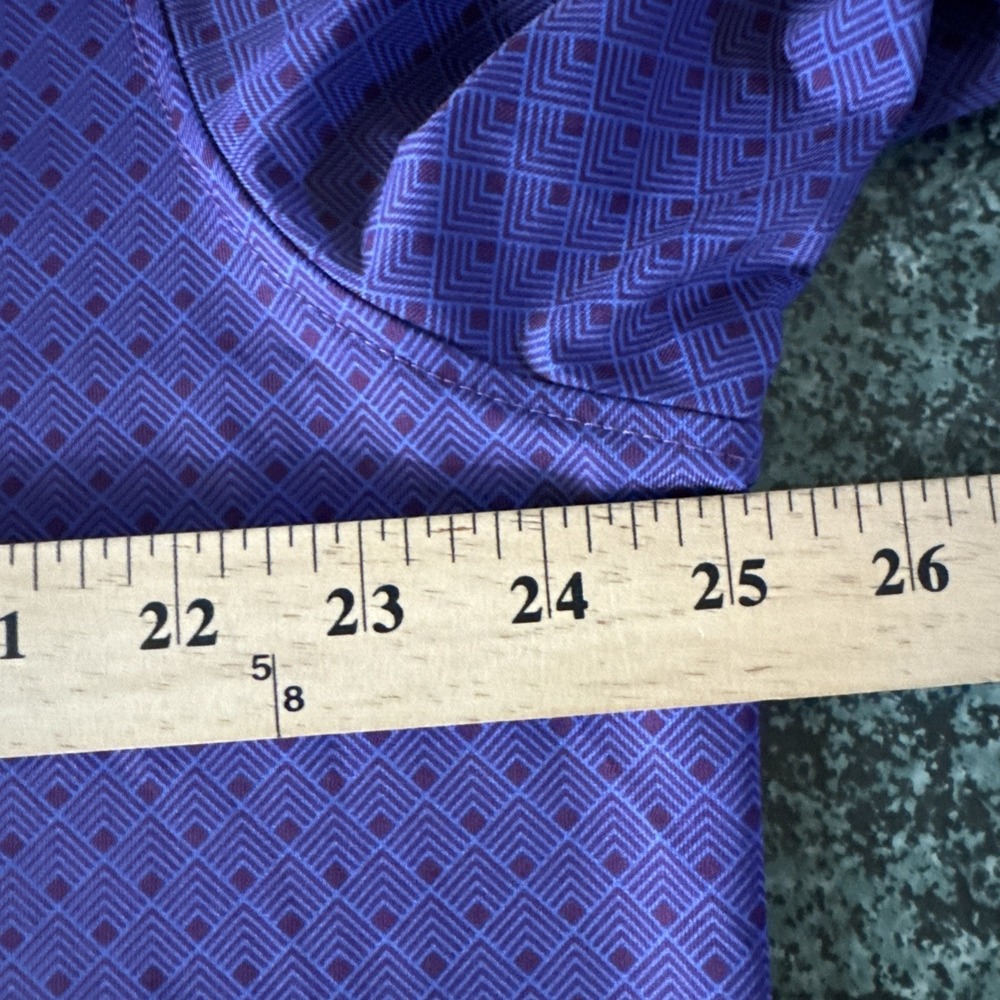 Grayson Golf Polo Mens Size XL BLue Purple Geometric Diamonds Activewear - Picture 8 of 11